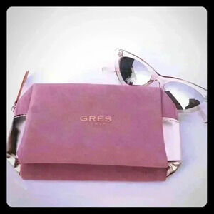 GRÈS PARIS ROSE  VELVET POUCH MINI BAG
